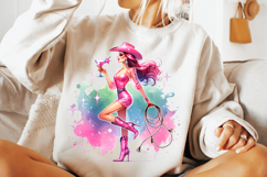 cowgirl tennis racket png, sporty cowgirl clipart sublimation, girly cowgirl tennis png file, western sports cowgirl design, trendy cowgirl sublimation png, rustic cowgirl tennis clipart, country girl tennis png art, rodeo cowgirl sports design, cowgirl w