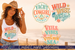 Coastal Cowgirl Sublimation Designs | Beachy Bachelorette Product Image 1