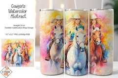 Cowgirls Watercolor Abstract Tumbler Sublimation wrap Product Image 1