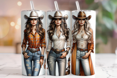 Cowgirls Tumbler Wrap Sublimation, Country Girls Tumbler PNG Product Image 1