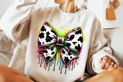 Cowhide Coquette Bow PNG, Coquette Bow PNG, Cowhide Ribbon Product Image 2