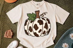 Cowhide Pumpkin png, Pumpkin Sublimation Product Image 2
