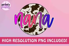 Cowhide Nana png, Western Nana sublimation design Product Image 1