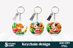 Highland cow keychain sublimation | Cow keyring sublimation Product Image 1