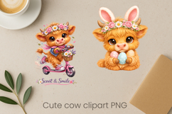 Cute highland cow clipart PNG | Cow sublimation design Product Image 1