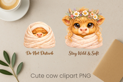 Cute highland cow clipart PNG | Cow sublimation design Product Image 1