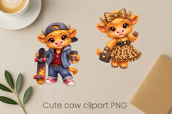 Cute highland cow clipart PNG | Cow sublimation design Product Image 1