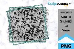 Cowhide And Turquoise Background - PNG - Sublimation Product Image 1