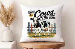 Cows Come Home on the Farm PNG, Vintage Cow Sublimation Product Image 4