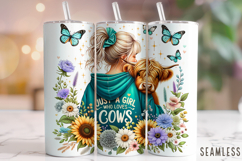 Just A Girl Who Loves Cows Tumbler Wrap,Highland Cow Tumbler Product Image 1