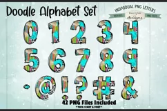 Cow Print Serape Doodle Alphabet and Numbers | PNG Files Product Image 3
