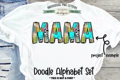 Cow Print Serape Doodle Alphabet and Numbers | PNG Files Product Image 4