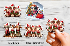 Christmas cow stickers | Cute farm animal sticker printable Product Image 4