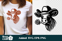 Cute cow flower SVG design | Farm animal SVG design Product Image 1