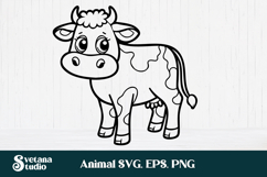 Cute highland cow SVG bundle | Farm animal SVG silhouette Product Image 5