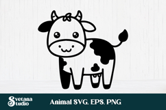 Cute highland cow SVG bundle | Farm animal SVG silhouette Product Image 7