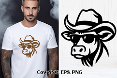 Cute highland cow SVG design | Farm animal SVG silhouette Product Image 1