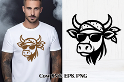 Cute highland cow SVG design | Farm animal SVG silhouette Product Image 1