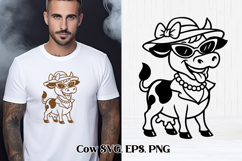Cute highland cow SVG design | Farm animal SVG silhouette Product Image 1