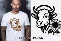 Cute highland cow SVG design | Farm animal SVG silhouette Product Image 1