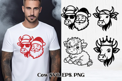 Cute highland cow SVG design | Farm animal SVG silhouette Product Image 1