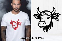 Cute highland cow SVG design | Farm animal SVG silhouette Product Image 1