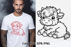 Cute highland cow SVG design | Farm animal SVG silhouette Product Image 1