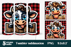 Funny cow farm tumbler wrap | Cute animal tumbler PNG Product Image 1