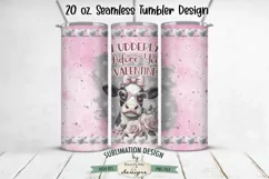 Valentine Cow Funny 20 oz Seamless Tumbler Wrap Design Product Image 1
