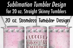 Valentine Cow Funny 20 oz Seamless Tumbler Wrap Design Product Image 4