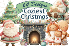 Cozy Christmas Clipart, Warm Winter Holiday PNG Product Image 1