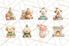 Cozy Christmas Clipart, Warm Winter Holiday PNG Product Image 7