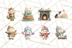 Cozy Christmas Clipart, Warm Winter Holiday PNG Product Image 8