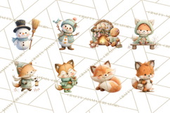 Cozy Christmas Clipart, Warm Winter Holiday PNG Product Image 9