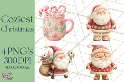Cozy Christmas Clipart, Warm Winter Holiday PNG Product Image 1