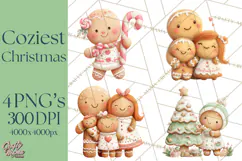 Cozy Christmas Clipart, Warm Winter Holiday PNG Product Image 1