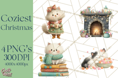 Cozy Christmas Clipart, Warm Winter Holiday PNG Product Image 1