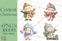 Cozy Christmas Clipart, Warm Winter Holiday PNG Product Image 1