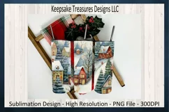 Cozy & Warm 20oz Tumbler Wrap & Car Coaster Sublimation PNG Product Image 1