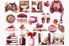 GlamArtZhanna, Autumn clipart, Autumn clip art, Fall clipart, Fall png, Burgundy autumn png, Autumn home clipart, Autumn reading png, Cozy home clip art, Autumn library png, Cozy autumn clipart, Autumn girl clipart, Pumpkin clipart, Autumn graphics