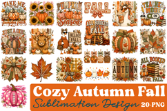 Cozy Autumn Fall Sublimation Design,Fall Teacher &amp; Coquette Product Image 1