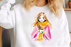 Cozy Autumn Girls Clipart Sublimation Product Image 2