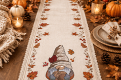Acorn Gnome Embroidery Design Autumn Fall Cottage Style 4x4 Product Image 3