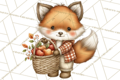Cozy Autumn Harvest Animals and Props, Fall Clipart, PNG Product Image 3