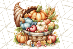 Cozy Autumn Harvest Animals and Props, Fall Clipart, PNG Product Image 2