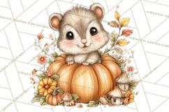 Cozy Autumn Harvest Animals and Props, Fall Clipart, PNG Product Image 4