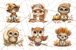 Cozy Autumn Harvest Animals and Props, Fall Clipart, PNG Product Image 3