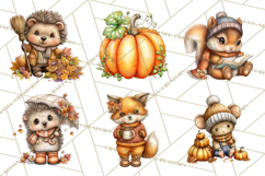Cozy Autumn Harvest Animals and Props, Fall Clipart, PNG Product Image 4