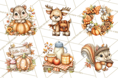 Cozy Autumn Harvest Animals and Props, Fall Clipart, PNG Product Image 5
