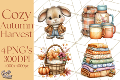 Cozy Autumn Harvest Animals and Props, Fall Clipart, PNG Product Image 1